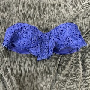 Victoria's Secret Lace Bandeau Bikini Top - Blue